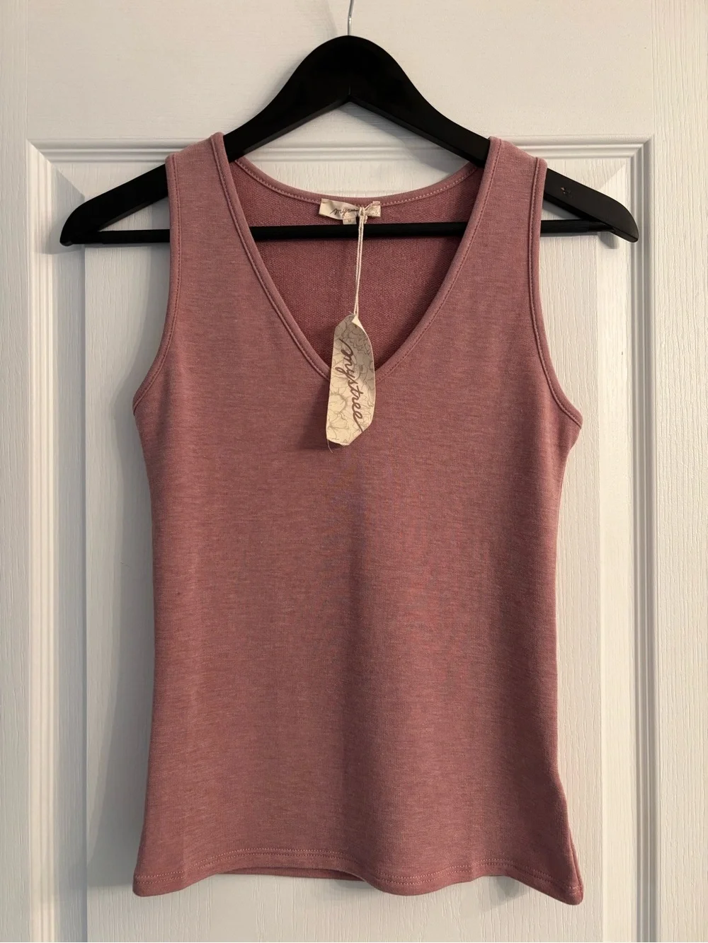 Mystree Women’s Sleeveless V-Neck Tank Top - Mauve Pink - Picture 1 of 5